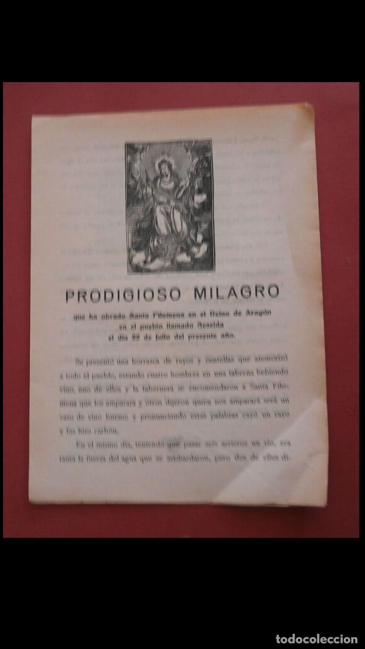 Libri antichi: Prodigioso milagro que ha obrado Santa Filomena en el Reino de Arag&oacute;n en el pueblo llamado Seselda
