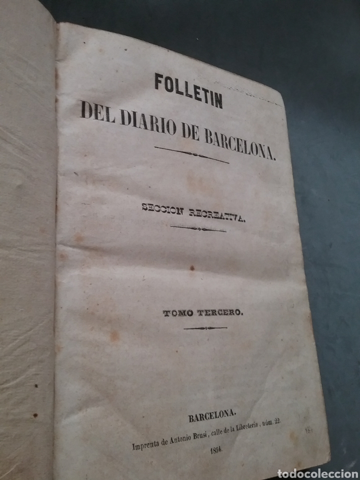 Libros antiguos: Libro Las Aguas de San Roman Folletin del diario de Barcelona 1854