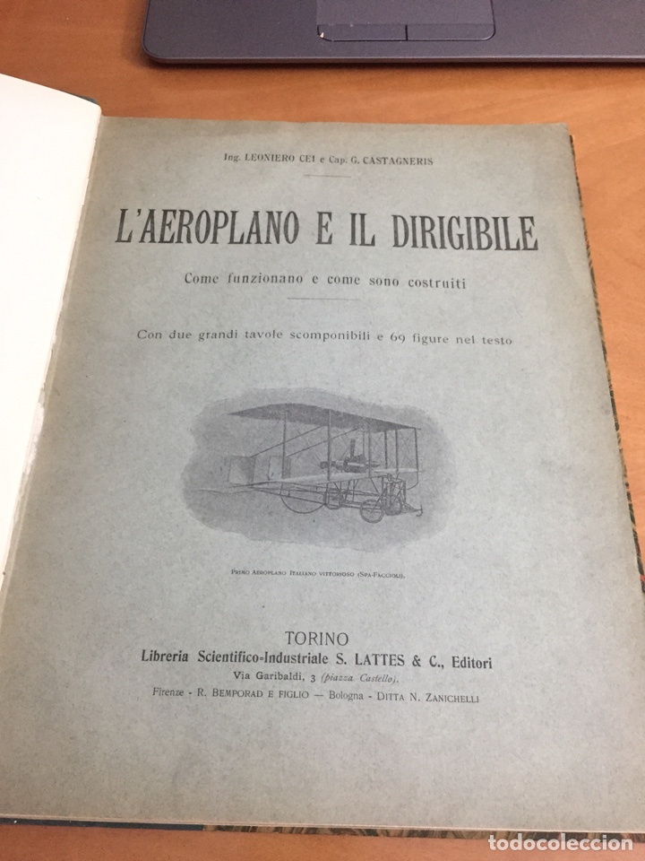 Libros antiguos: Antiguo libro l&rsquo;aeroplano e il dirigibile a&ntilde;o 1910 - Foto 3