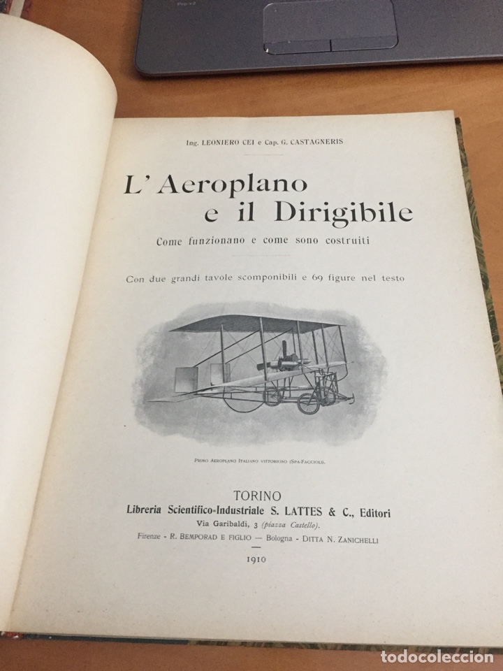 Libros antiguos: Antiguo libro l&rsquo;aeroplano e il dirigibile a&ntilde;o 1910 - Foto 5