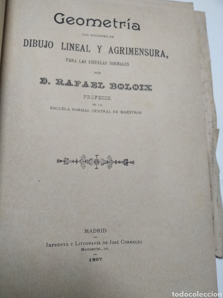 Libros antiguos: Geometr&iacute;a Rafael Boloix 1897 - Foto 2