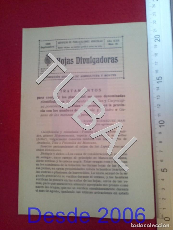 Old books: TUBAL 1928 PULVERIZADORES HOJAS DIVULGADORAS AGRICULTURA SEPTIEMBRE 18 ENV&Iacute;O 1 &euro; 2019 U14