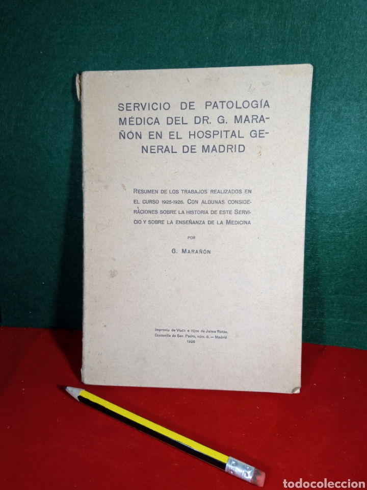 Libros antiguos: Dr. G. Mara&ntilde;&oacute;n. - Foto 1
