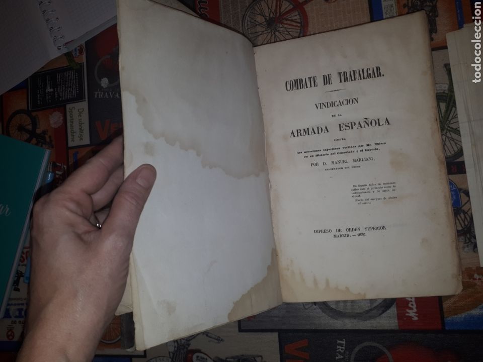 Libros antiguos: Combate de Trafalgar. Batalla naval. M, MARLIANI. - Foto 5