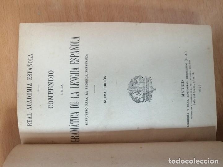 Libros antiguos: COMPENDIO DE LA GRAM&Aacute;TICA DE LA LENGUA ESPA&Ntilde;OLA. RAE. 1925 - Foto 4