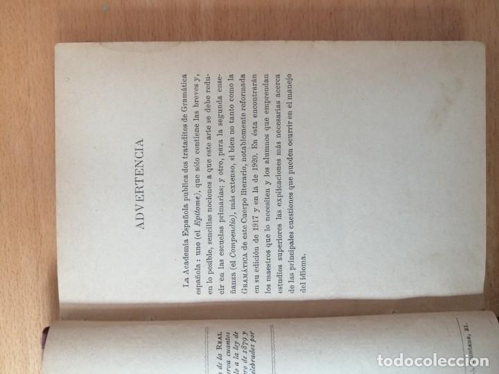 Libros antiguos: COMPENDIO DE LA GRAM&Aacute;TICA DE LA LENGUA ESPA&Ntilde;OLA. RAE. 1925 - Foto 6