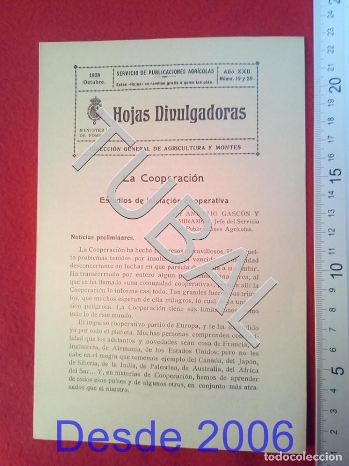 Old books: TUBAL 1928 LA COOPERACION HOJAS DIVULGADORAS AGRICULTURA OCTUBRE 19 Y 20 ENV&Iacute;O 1 &euro; 2019 U14