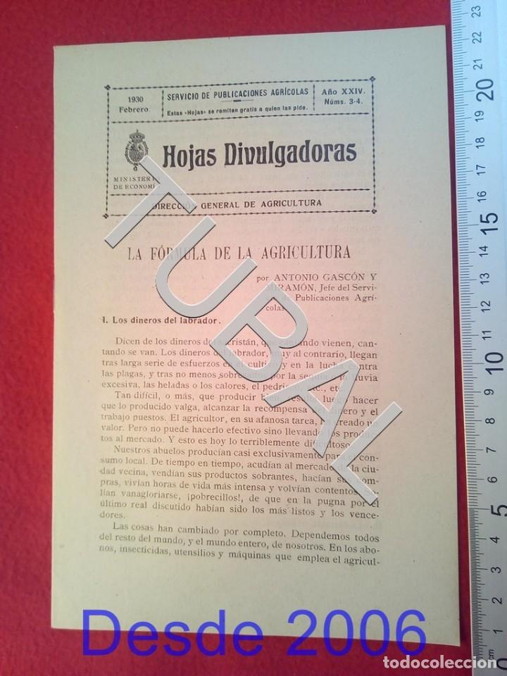 Old books: TUBAL 1930 LA FORMULA DE LA AGRICULTURA HOJAS DIVULGADORAS AGRICULTURA FEBRERO 3 ENV&Iacute;O 1 &euro; 2019 U14