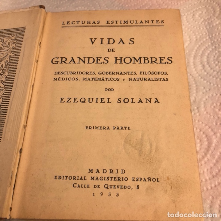Libros antiguos: Libro vidas de grandes hombres 1933 - Foto 2