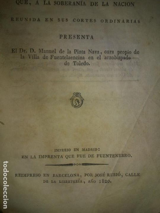 Libros antiguos: PLAN DE REFORMA DEL ESTADO ECLESIASTICO - A&Ntilde;O 1820 - TRIENIO LIBERAL. - Foto 3