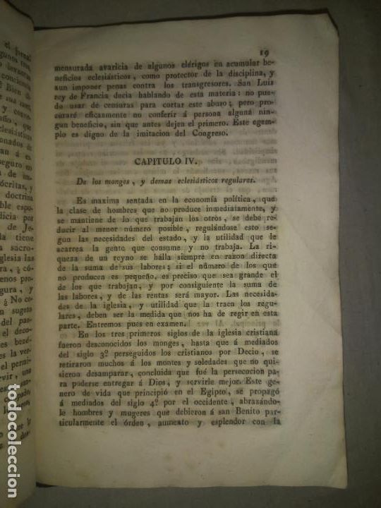 Libros antiguos: PLAN DE REFORMA DEL ESTADO ECLESIASTICO - A&Ntilde;O 1820 - TRIENIO LIBERAL. - Foto 5