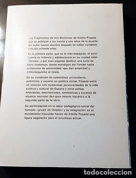 Libros antiguos: FRAGMENTOS DE MIS MEMORIAS. A. POSADA - Foto 2