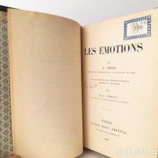 Libros antiguos: LES ÉMOTIONS (SERGI. 1901. 1ª ED.) LAS EMOCIONES. GENEALOGÍA. SENTIMIENTO ESTÉTICO, RELIGIOSO.... Lote 190136840