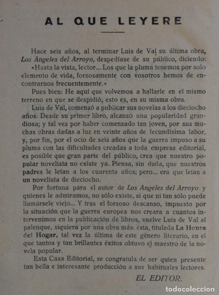 Libros antiguos: LA HONRA DEL HOGAR - Luis de VAL - Foto 4