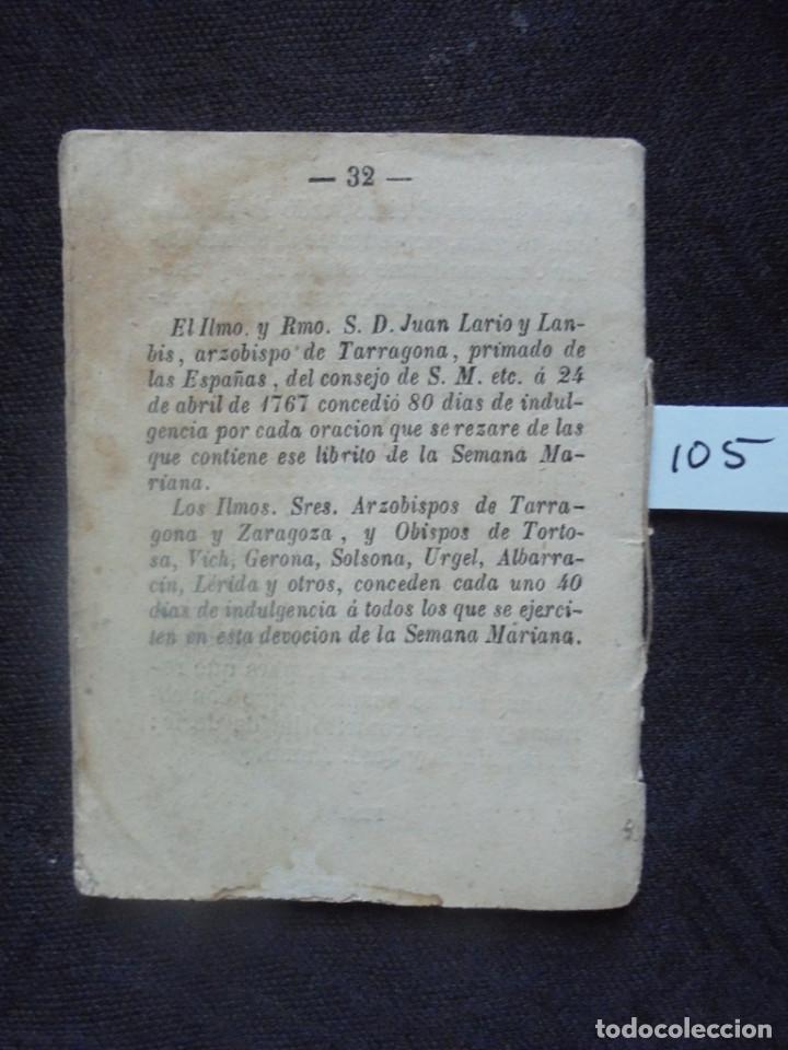 Libros antiguos: Librito Semana Mariana 1861 - Foto 2