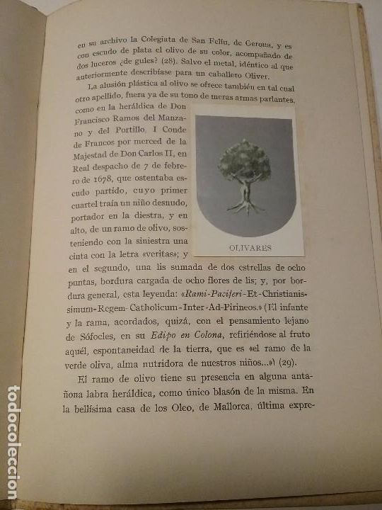 Libros antiguos: El olivo en la her&aacute;ldica - Foto 1