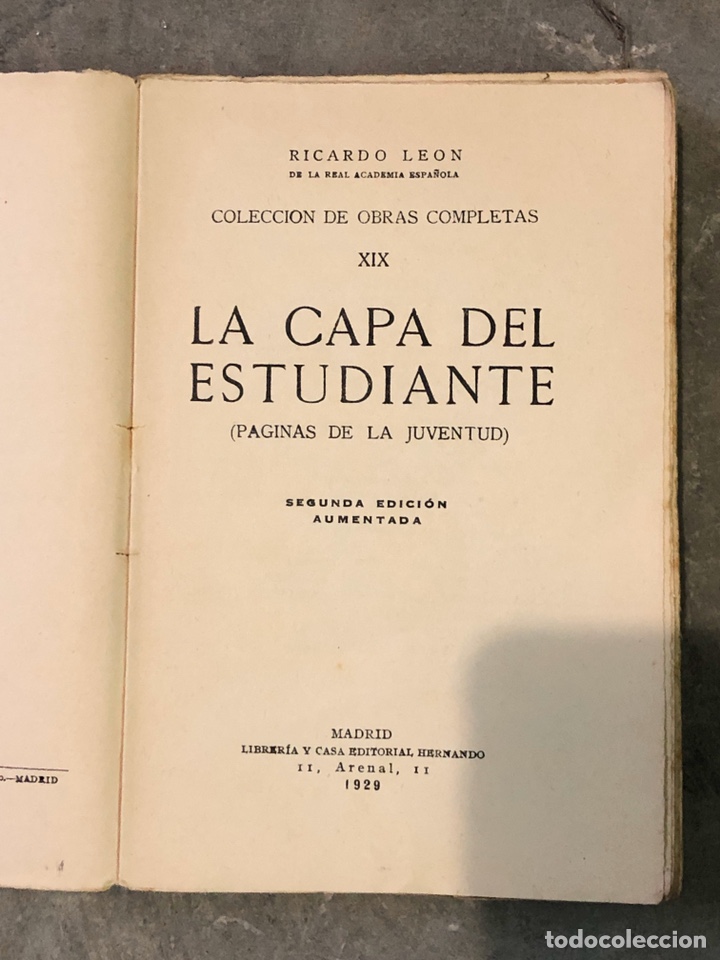 Libros antiguos: La capa del estudiante 1929 - Foto 2