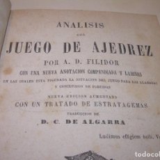 Libros antiguos: ANALISIS DEL JUEGO DE AJEDREZ...AÑO...1870..CON MUCHOS GRABADOS......PAGINAS..305. Lote 190993805
