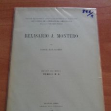 Libros antiguos: 1930 BELISARIO J. MONTERO - JORGE MAX ROHDE. Lote 191136690