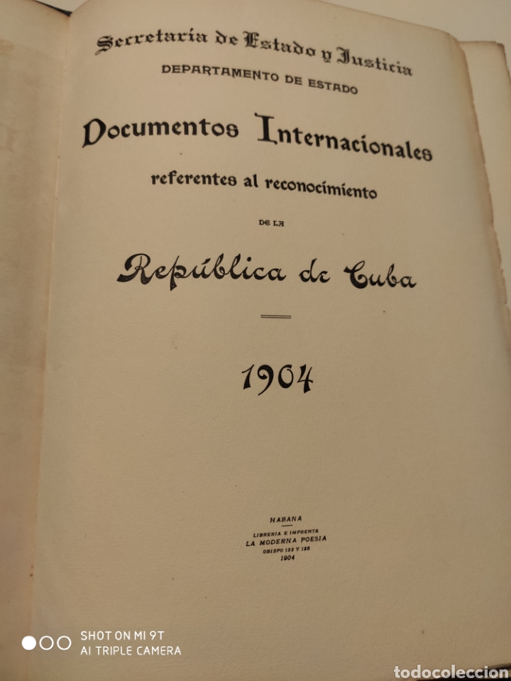 Libros antiguos: Documentos Internacionales Reconocimiento de la Rep&uacute;blica de Cuba 1904 - Foto 4