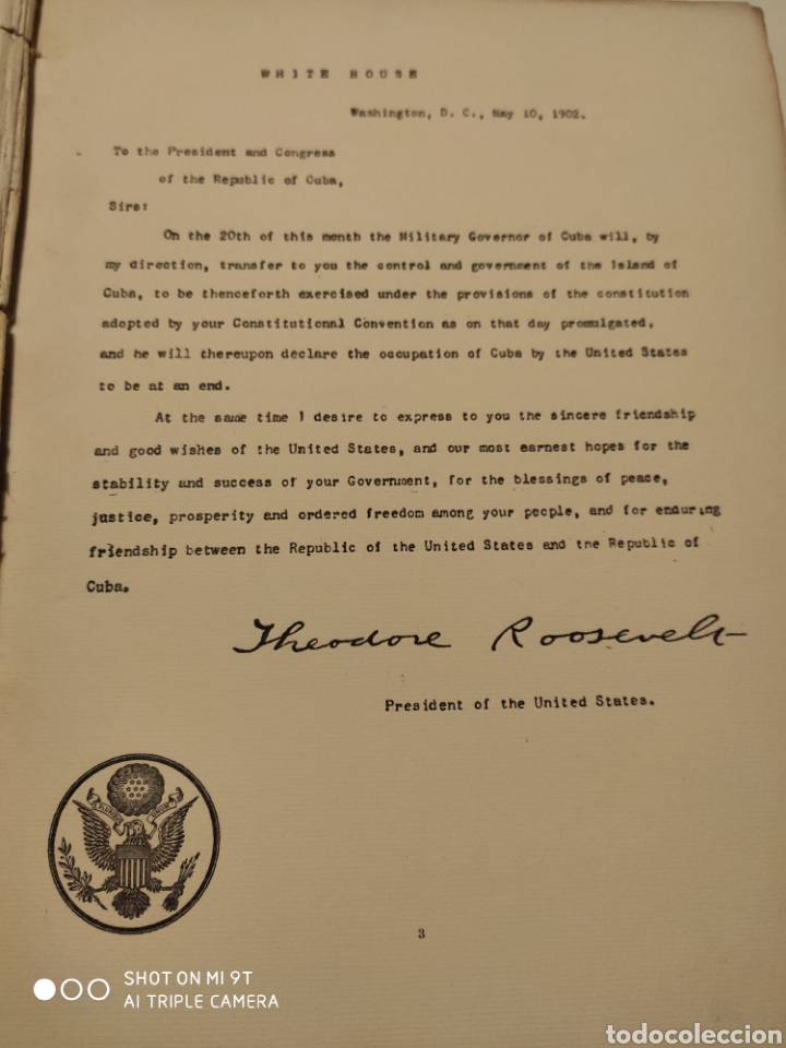Libros antiguos: Documentos Internacionales Reconocimiento de la Rep&uacute;blica de Cuba 1904 - Foto 5