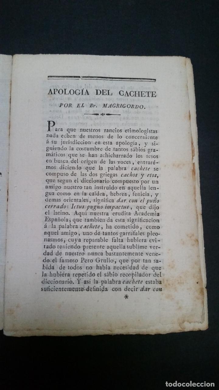 Libros antiguos: 1822 - Br. MAGRIGORDO - Apolog&iacute;a del cachete - Foto 1