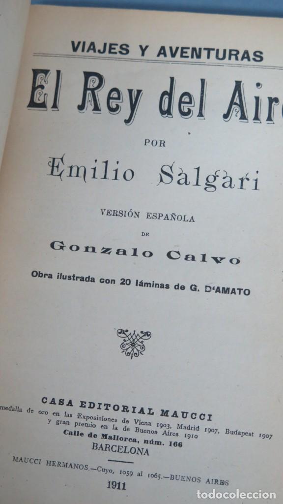 Libros antiguos: 1911.- EL REY DEL AIRE. SALGARI - Foto 2