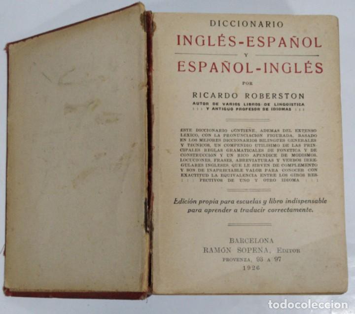 Libros antiguos: DICCIONARIO INGL&Eacute;S - ESPA&Ntilde;OL. 1926 - Foto 2