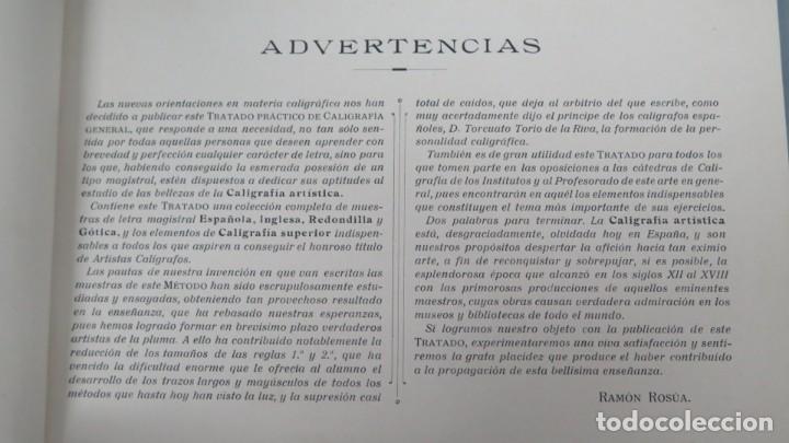 Libros antiguos: TRATADO PRACTICO DE CALIGRAFIA GENERAL. RAMON ROSUA - Foto 2