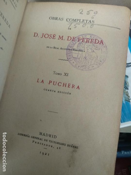 Libros antiguos: PEREDA. LA PUCHERA OBRAS COMPLETAS. 1921. - Foto 2