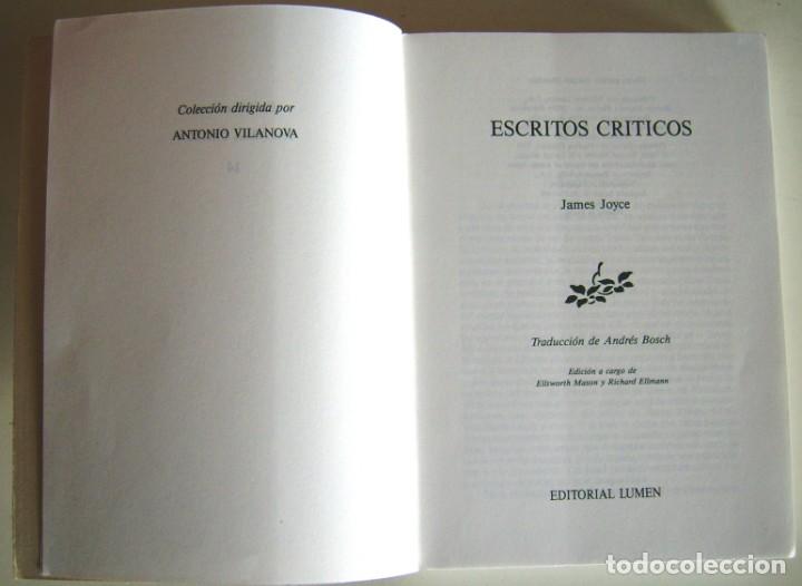 Libros antiguos: ESCRITOS CRITICOS. James Joyce, ed. Lumen - Foto 2