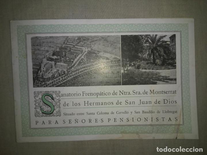 Libri antichi: SANATORIO FRENOPATICO DE NTRA.SRA DE MONTSERRAT - A&Ntilde;O 1920 - CATALOGO ILUSTRADO.
