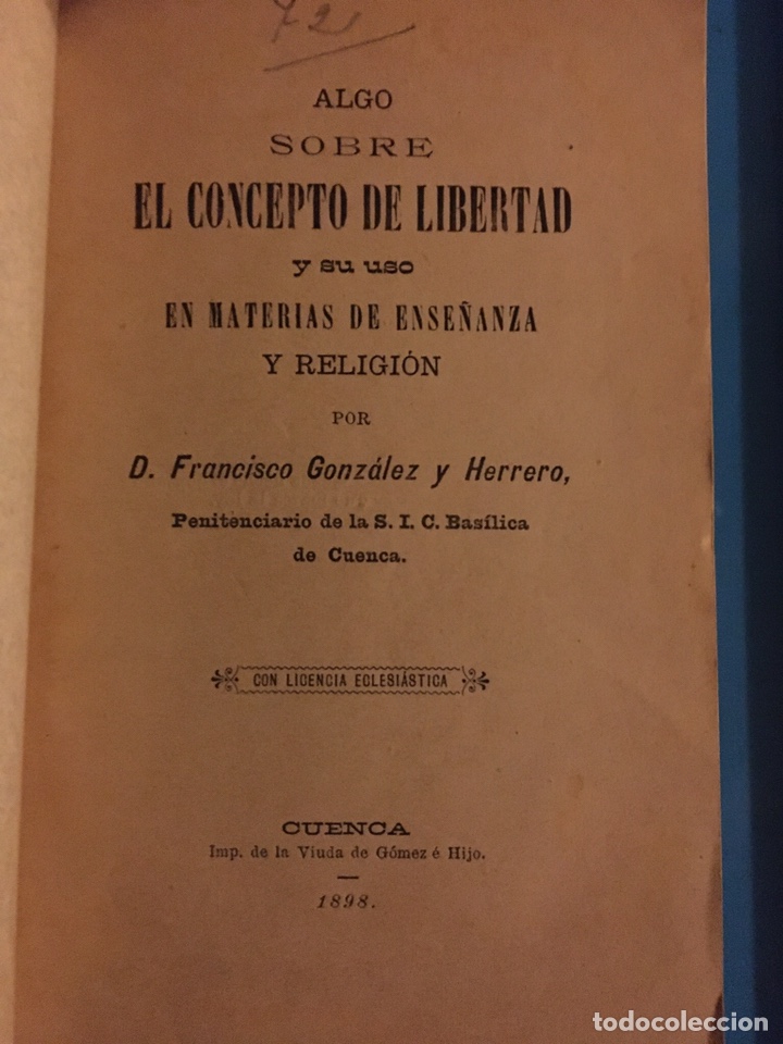 Libros antiguos: Cuenca 1898 Gonz&aacute;lez y Herrero - Foto 2