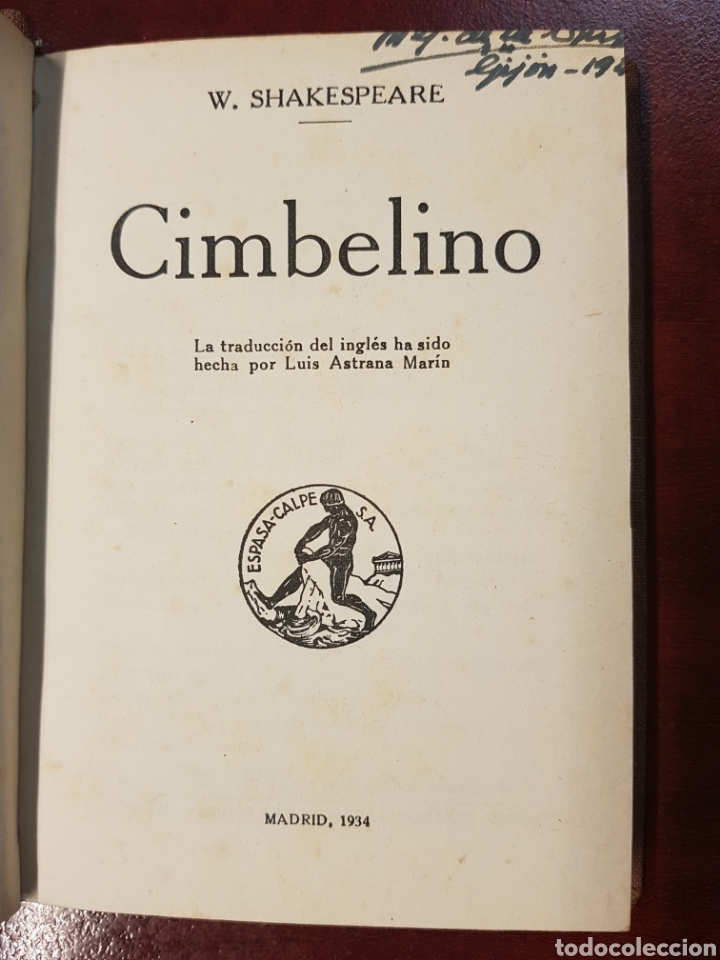 Libros antiguos: CIMBELINO - W. SHAKESPEARE - 1934 - CALPE - Foto 3