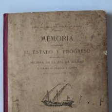 Libros antiguos: 1897 1898 MEMORIA JUNTA DE OBRAS DEL PUERTO DE BILBAO - GRAN PLANO - LITOGRAFIA JUAN E.DALMAS. Lote 193888531