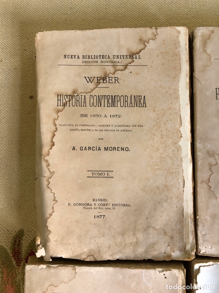 Libros antiguos: HISTORIA CONTEMPOR&Aacute;NEA - WEBBER - 4 Tomos - Foto 2