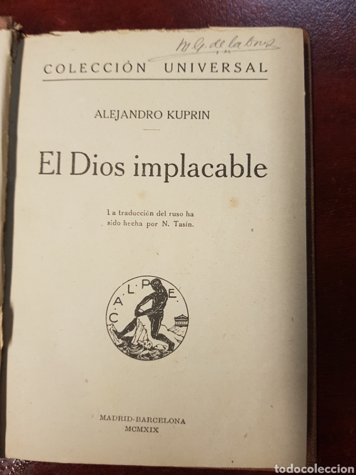 Libros antiguos: EL DIOS IMPLACABLE - ALEJANDRO KUPRIN - 1919 - CALPE - Foto 3