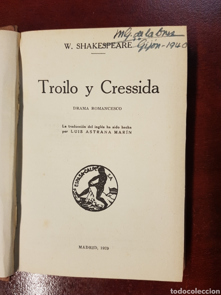 Libros antiguos: TROILO Y CRESSIDA - W. SHAKESPEARE - 1929 - CALPE - Foto 3
