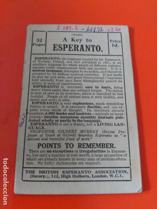 Libros antiguos: Esperanto - Foto 1