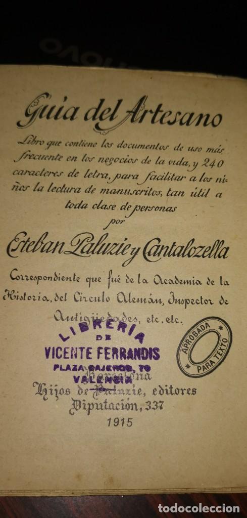 Libros antiguos: GUIA DEL ARTESANO , PALUZIE - Foto 2