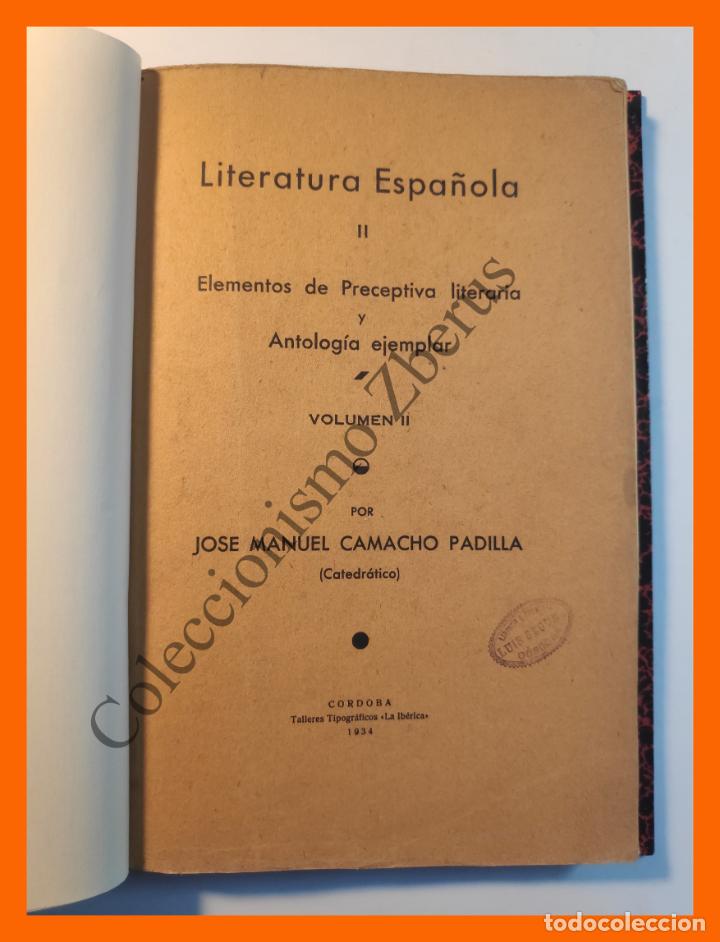 Antiquarische B&uuml;cher: Literatura Espa&ntilde;ola, Volumen II - Elementos de Preceptiva literaria... - J.M. Camacho Padilla