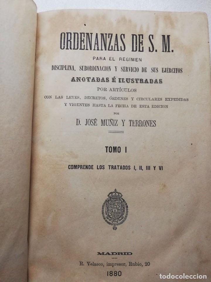 Libros antiguos: 1880 - ORDENANZAS DEL EJ&Eacute;RCITO/MU&Ntilde;IZ - Foto 4