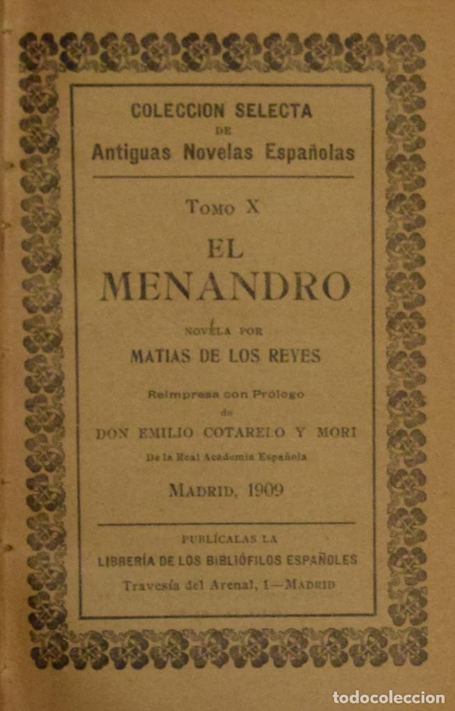 Libros antiguos: EL MENANDRO - Mat&iacute;as de los REYES - Foto 1