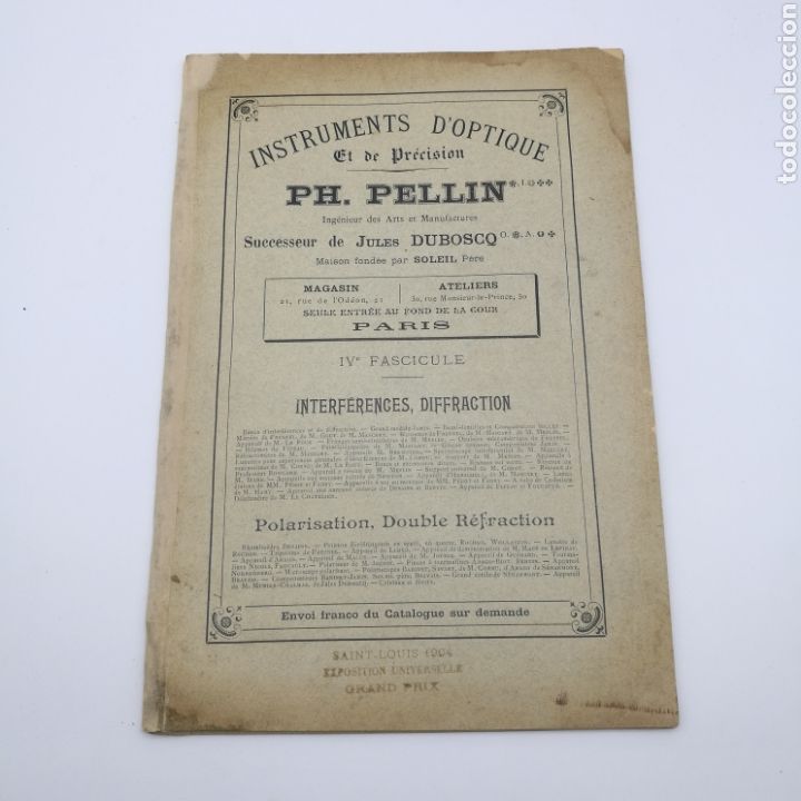 Libros antiguos: PH Pellin instruments doptique - Foto 1