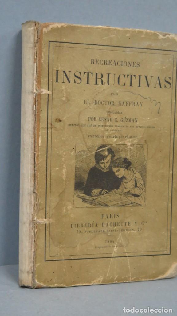 Libros antiguos: 1884.- RECREACIONES INSTRUCTIVAS. SAFFRAY - Foto 2