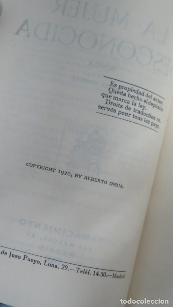 Libros antiguos: 1920.- LA MUJER DESCONOCIDA. INSUA - Foto 2