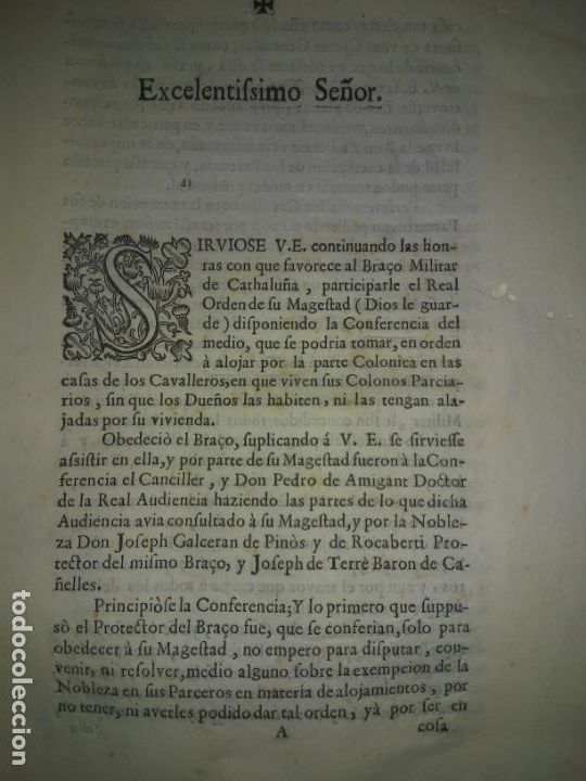 Libros antiguos: PROTECTOR DEL BRAZO MILITAR DE CATHALU&Ntilde;A - A&Ntilde;O 1674 - EXCEPCIONAL DOCUMENTO. - Foto 2
