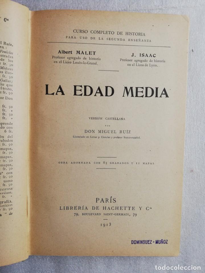 Libros antiguos: LA EDAD MEDIA, A. MALET-J. ISAAC 1913 - Foto 2