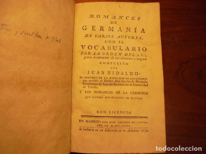 Libros antiguos: ROMANCES DE GERMAN&Iacute;A. GITANOS. HIDALGO. QUEVEDO. 1779 - Foto 1