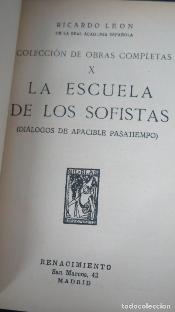 Libros antiguos: LA ESCUELA DE LOS SOFITAS. RICARDO LEON - Foto 2